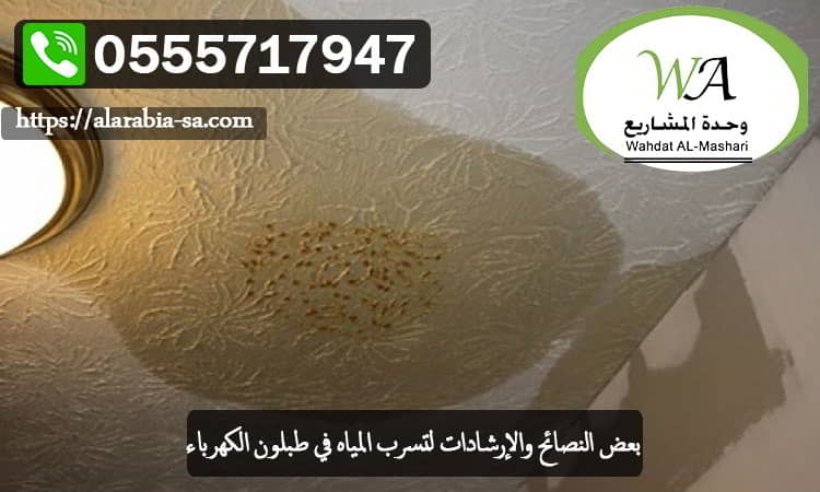 بعض النصائح والإرشادات لتسرب المياه في طبلون الكهرباء